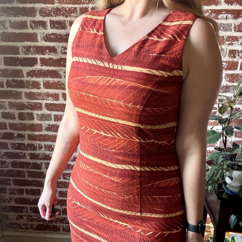 Y2K Jessica Howard linen blend orange dress - tagged: 12 - Picture 5 of 9